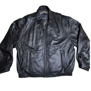 Vintage Leather Bomber Jacket Harold Palmer Men's XL